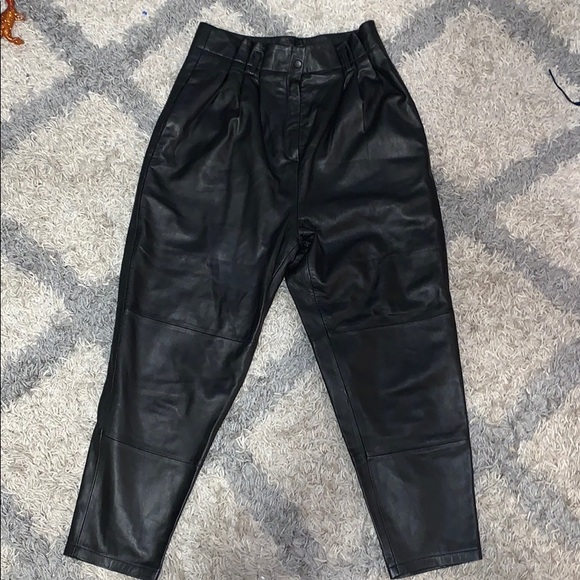 ASOS Leather Paperbag High Waist Pant - Picture 5 of 11